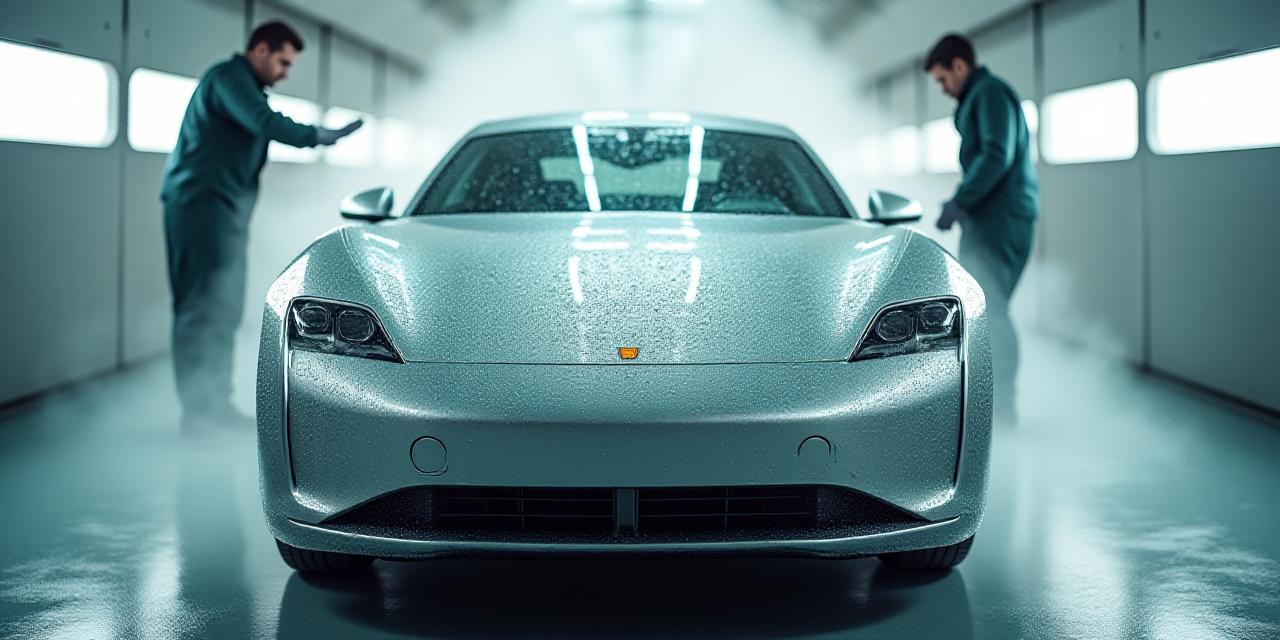 贅沢な洗車サービスを受ける高級車